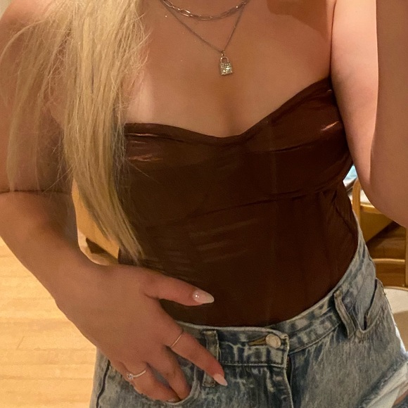 BROWN CORSET WORN ONCE, BRAND NEW, PLT SIZE 8 - Picture 1 of 2